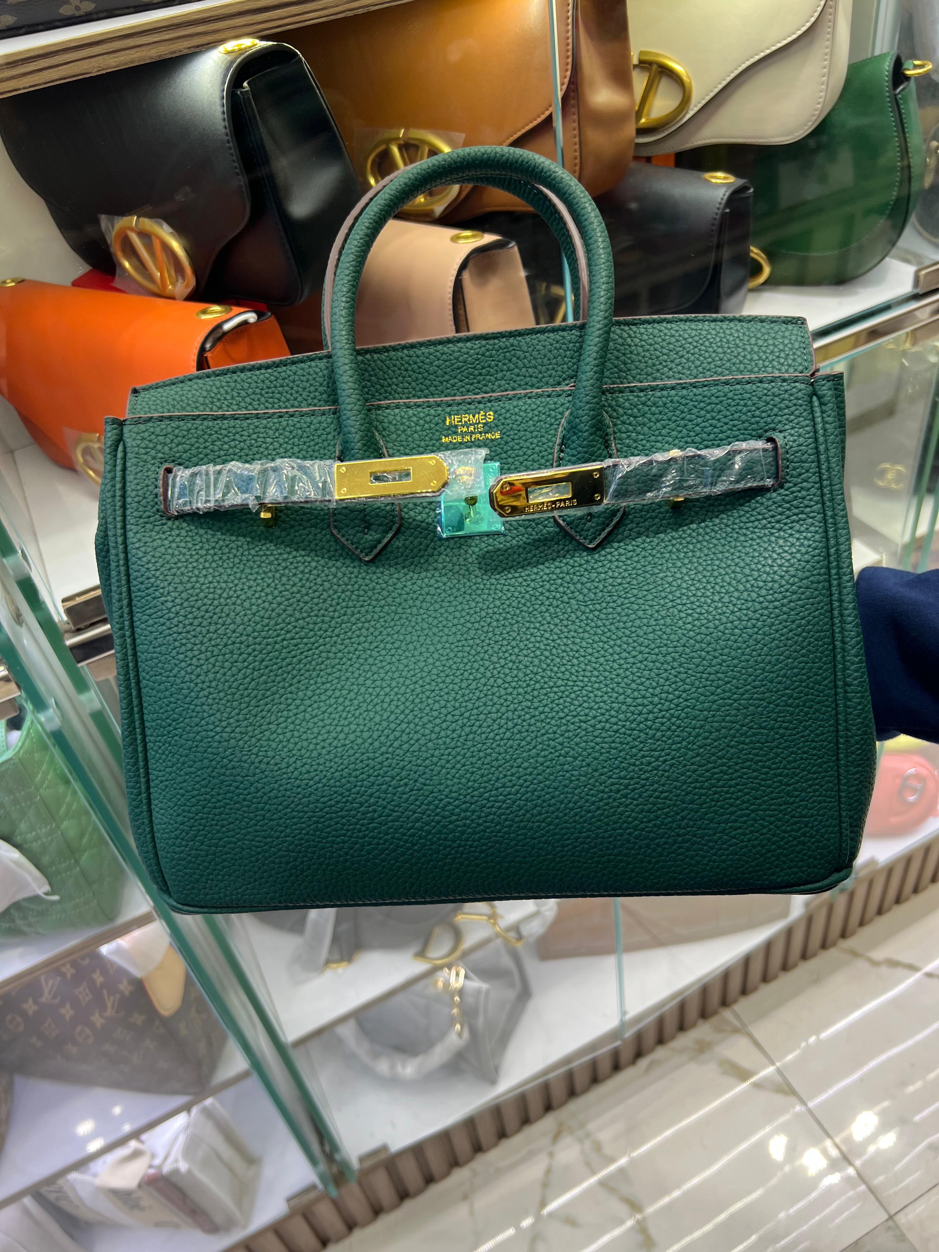 Sac Style Birkin Structuré – Cuir Grainé & Fermoir Signature