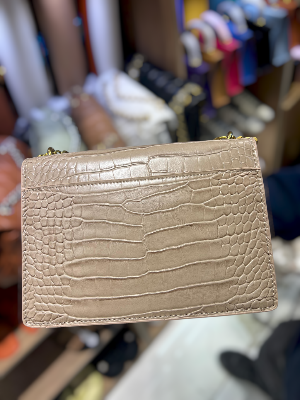 Sac à Rabat Monogramme – Effet Croco & Chaîne