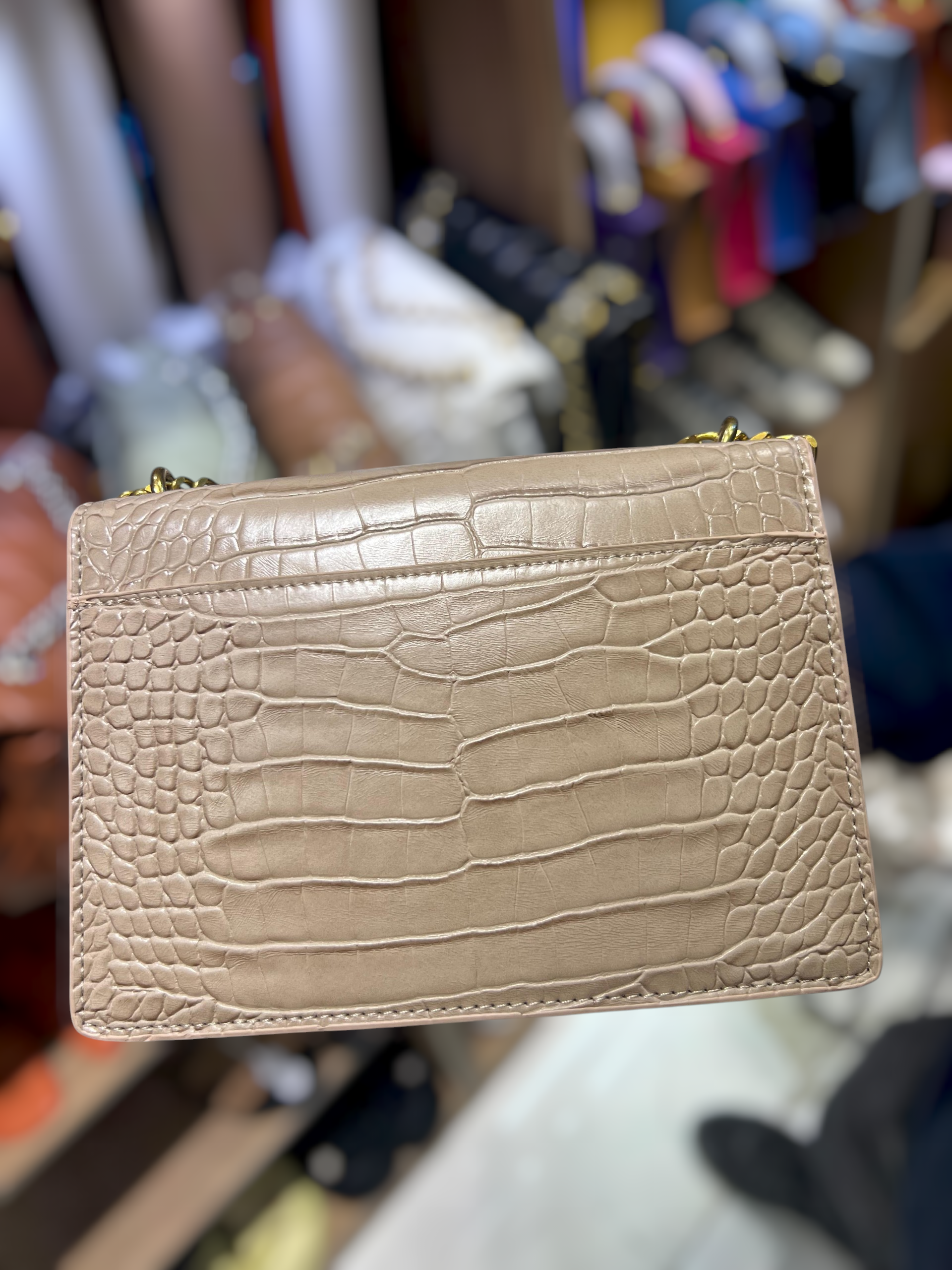 Sac à Rabat Monogramme – Effet Croco & Chaîne