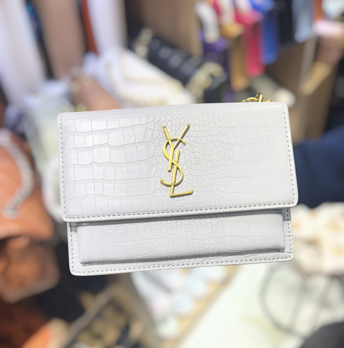 Sac à Rabat Monogramme – Effet Croco & Chaîne